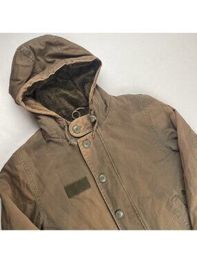 Volcom Rockage Hooded Canvas Jacket Men’s S Faux Fur Lined Work Chore Utility